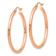 14k Rose Gold Polished 1 3/8" Tube Hoop Earrings