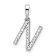 Rhodium Over 14k White Gold Diamond Letter N Initial Pendant