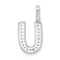 14K White Gold Diamond Letter U Initial Pendant