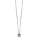 Rhodium Over Sterling Silver Polished Cubic Zirconia and Blue Glass with
2 Inch Extension Necklace