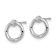 Rhodium Over 14k White Gold Polished Diamond-cut Circle Stud Earrings