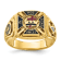 10K Yellow Gold Men's Textured with Enamel Knights Templar Masonic Ring