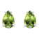 6x4mm Pear Shape Peridot 14k White Gold Stud Earrings