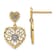 14k Yellow Gold and Rhodium Over 14k Yellow Gold Diamond-cut Heart
Beaded Filigree Dangle Earrings