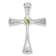 Rhodium Over 14k White Gold Peridot and Diamond Cross chain slide