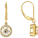Diamond Simulant And Sapphire Drop Earrings In 18K Gold Over Sterling Silver
