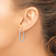 Rhodium Over Sterling Silver Beaded 3x25mm Hoop Earrings