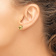14k Yellow Gold Polished and Textured Triple Love Knot Stud Earrings