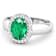 1.75ctw Green Emerald and Diamond 14K White Gold Halo Ring