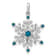 Rhodium Over 14k White Gold Blue and White Diamond Snowflake Pendant