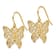 14K Yellow Gold Textured Butterfly Dangle Earrings