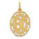 14k Yellow Gold Brushed and Diamond-Cut Number 18 Oval Pendant