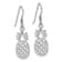 Rhodium Over Sterling Silver Polished Cut-out Pineapple Dangle Earrings