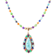 Barse Jewelry Blue Composite Turquoise With Multi-Gemstone Gold Tone
Concho Necklace
