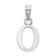 Rhodium Over 14k White Gold Polished Block Letter O Initial Pendant