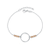 Two-Tone Halo Station Bracelet In Sterling Silver And 18K Rose Gold Over
Sterling Silver