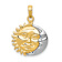 14K Two-tone Gold  3D Solid Polished, Textured and Reversible Sun and
Moon Pendant