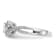 Rhodium Over 14K White Gold Lab Grown Diamond Halo Engagement Ring 0.778ctw