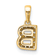 14K Yellow Gold Diamond Letter B Initial with Bail Pendant