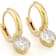 Moissanite Solitaire Drop Earrings In 14K Gold Over Sterling Silver