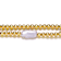 Baroque Pearl And Ball Bead Link Stretchable Bracelet In 14K Gold Over Brass