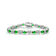 Emerald Color CZ Tennis Bracelet In Sterling Silver
