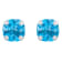 5mm Cushion Blue Topaz Rhodium Over 10k White Gold Stud Earrings