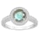 7mm Round Labradorite 1/5 ctw Diamond Rhodium Over Sterling Silver Halo Ring