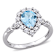 Created White Sapphire, Sky Blue Topaz and Diamond 10K White Gold Ring 1.97ctw