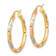 14k Yellow Gold and Rhodium Over 14k Yellow Gold 1 1/4" Polished
Satin Diamond-cut Hoop Earrings