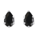 6x4mm Pear Shape Black Onyx Rhodium Over 10k White Gold Stud Earrings