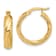 14k Yellow Gold Polished and Textured 13/16" Hoop Earrings