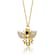 CZ Wasp Pendant Necklace In 14K Gold Over Brass