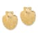 14k Yellow Gold 2D Textured Scallop Shell Stud Earrings