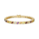 Multi-Color Multi-Gemstone 18k Yellow Gold Over Sterling Silver Tennis Bracelet