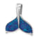Rhodium Over Sterling Silver Polished Enameled Whale's Tail Pendant