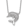 Rhodium Over Sterling Silver Polished Cubic Zirconia Dolphin 18 Inch
with 2" Extension Necklace