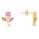 Pink, Champagne, And Purple Cubic Zirconia 14k Yellow Gold Over Silver
Earrings 2.05ctw