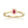 Red Ruby 14K Yellow Gold Over Sterling Silver and Moissanite Halo Ring