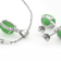 Sterling Silver Jadeite and Cubic Zirconia Pendant and Earring Set