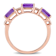 Amethyst and White Topaz 10K Rose Gold Semi-Eternity Ring 0.88ctw