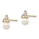 14k Yellow Gold Children's Cubic Zirconia and Freshwater Cultured Pearl
Stud Earrings