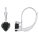 5mm Heart Shape Black Onyx Rhodium Over 10k White Gold Drop Earrings