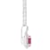 6x4mm Oval Ruby 1/8 ctw Diamond Rhodium Over Sterling Silver Halo
Pendant with Chain