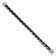 Black Leather and Stainless Steel Polished 8-inch Bracelet