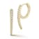 Rachel Zoe Thin Pave CZ Curved Huggie Earrings in 14K Gold Over Sterling Silver
