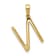 14K Yellow Gold Diamond Letter N Initial Pendant