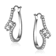 CZ Modified Hoop Earrings In Sterling Silver