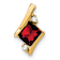 10k Yellow Gold 0.71 ctw Cushion Garnet and Diamond Chain Slide Pendant
