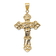 14k Yellow Gold and 14k White Gold INRI Fleur De Lis Crucifix Pendant